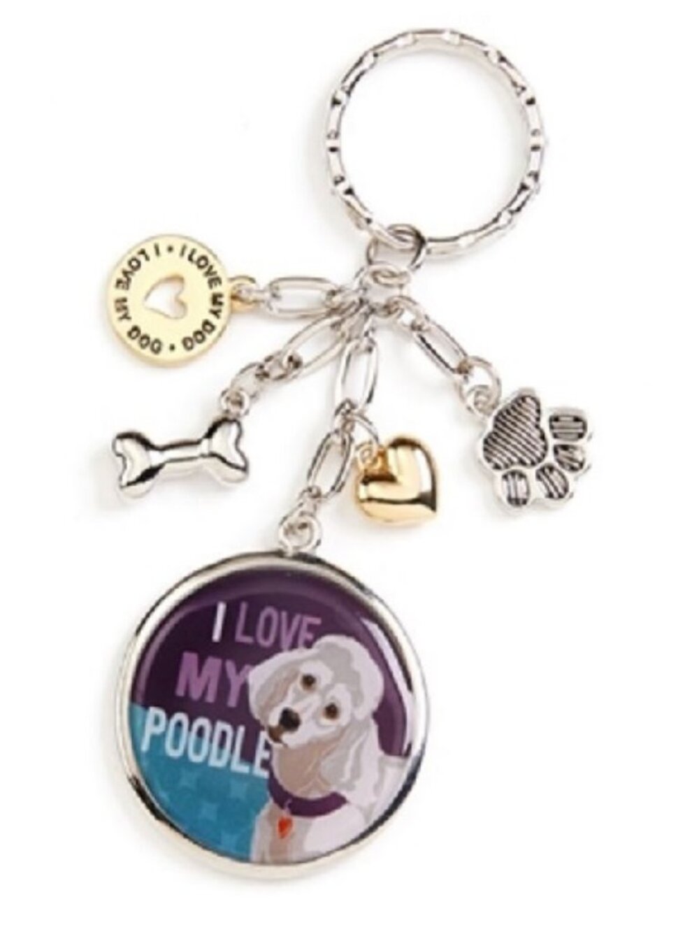 "I Love my Poodle" Who's Your Doggy Charm Key Chain